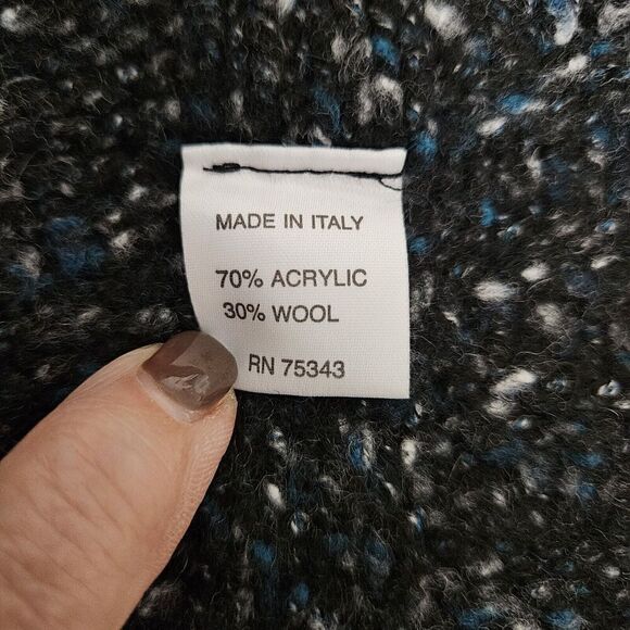 Berretti Made in Italy Anthropologie Knit Wool Blend Alpaca Black Sweater Vest M - Picture 7 of 8